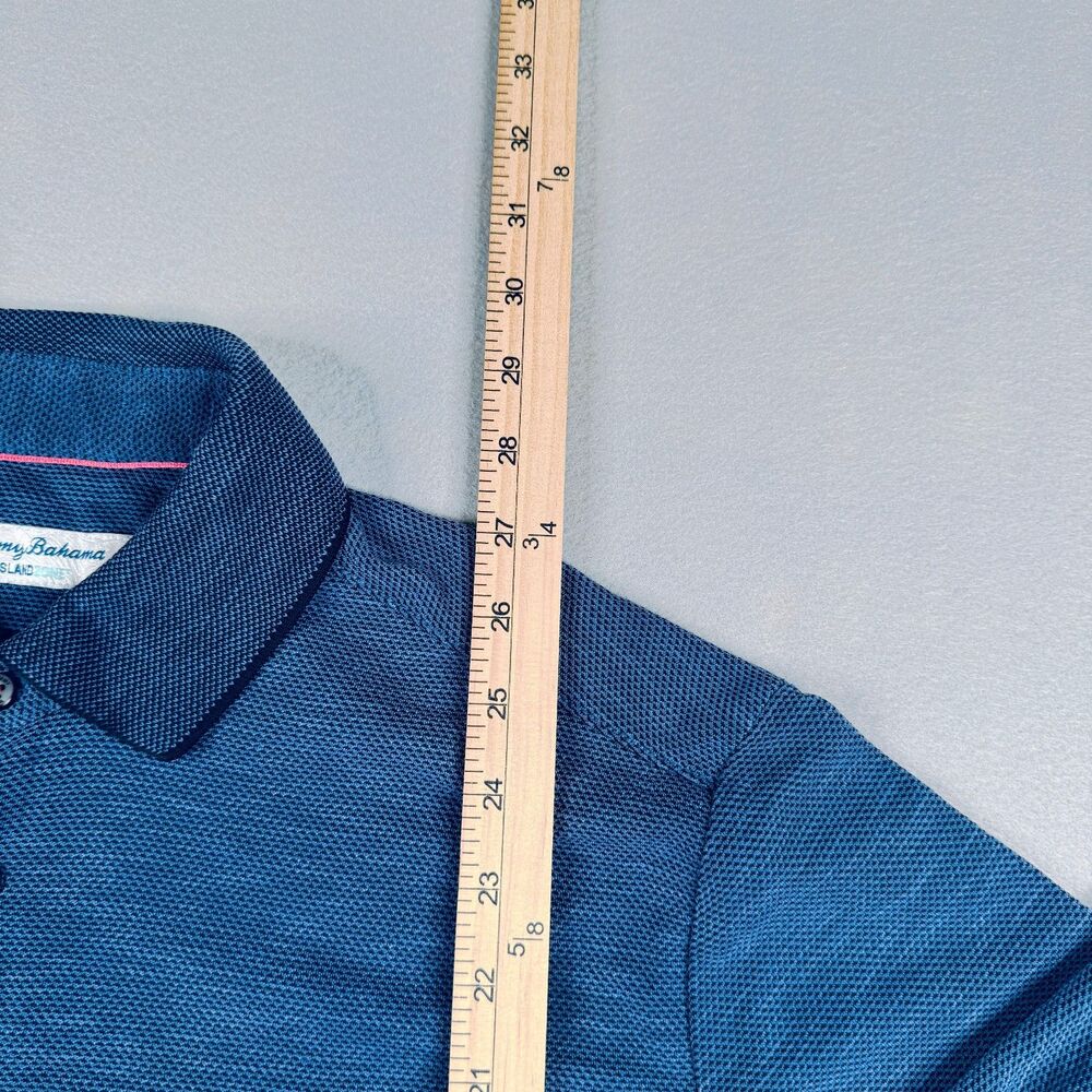 Tommy Bahama Men's Island Zone Blue Textured Short Sleeve Polo Shirt Size Medium - Picture 10 of 12